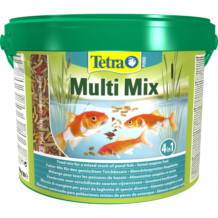 Корм для рыб прудовых Tetra Pond Multi Mix 10л (хлопья, палочки, таблетки, гаммарус)