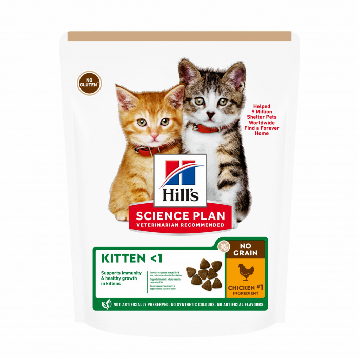 Сухой корм Hill's Science Plan No Grain, беззлаковый для котят для здорового роста и развития, с курицей, 300 г