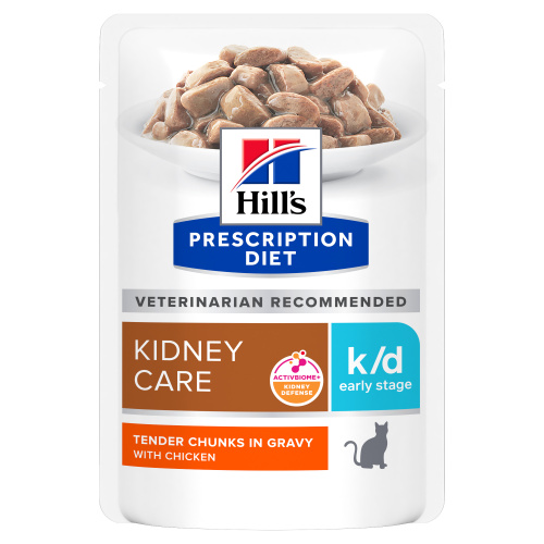 Влажный корм Hill's Prescription Diet k/d Early Stage для кошек при ранней стадии болезни почек, с курицей, 85г