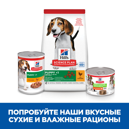 Влажный корм  Hill's Science Plan Puppy & Mother мусс с курицей для щенков, а также для беременных и кормящих собак, 200г