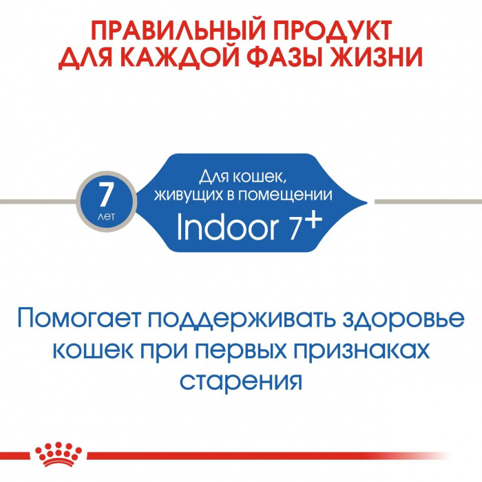 Корм Royal Canin Indoor 7+ для пожилых домашних кошек 7-12 лет, 1.5 кг