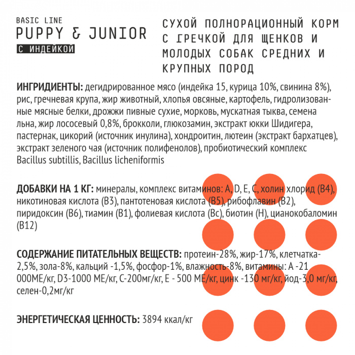 Puppy & Junior корм для щенков и молодых собак средних и крупных пород