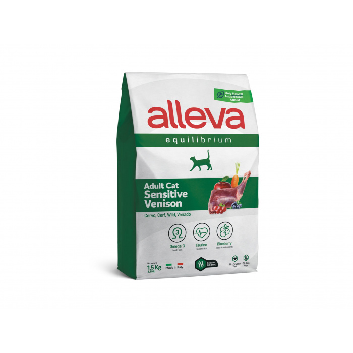 Корм Alleva Equilibrium Adult Cat Sensitive Venison для взрослых кошек, оленина, 1.5 кг