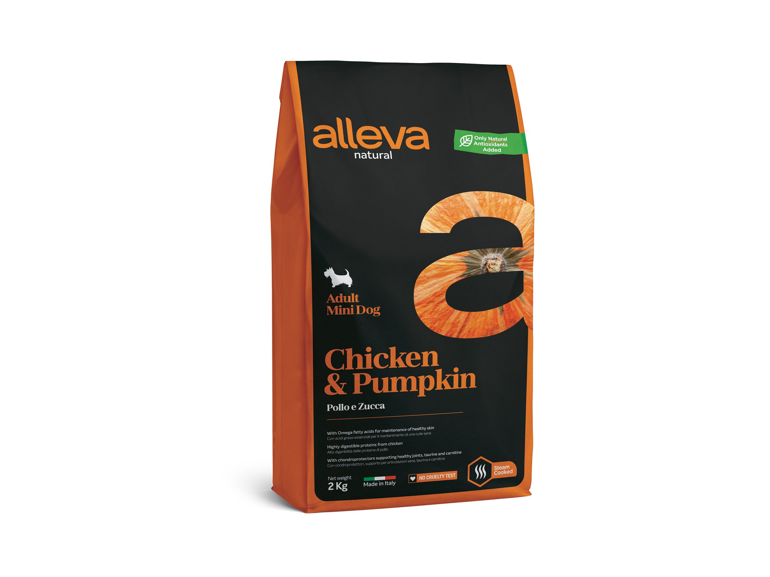 Корм Alleva Natural Adult Mini Chicken & Pumpkin для собак малых пород, курица и тыква, 2 кг