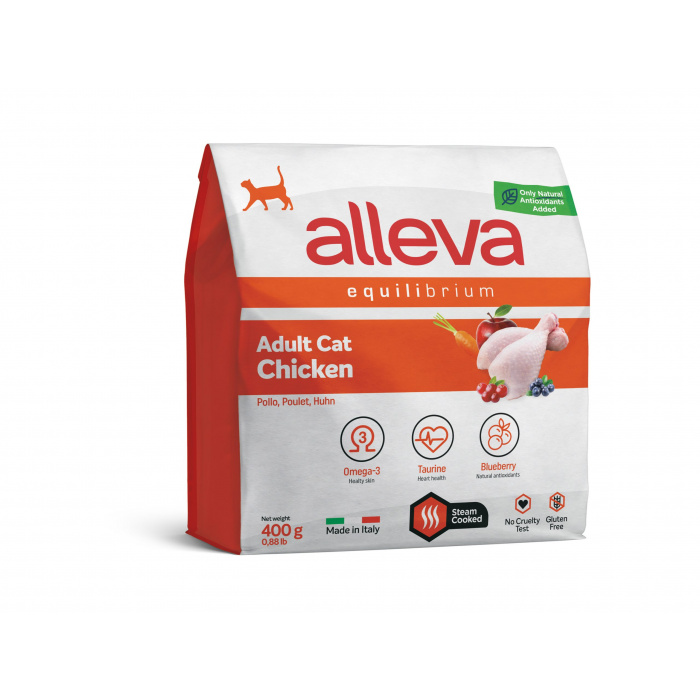 Корм Alleva Equilibrium Adult Cat Chicken для взрослых кошек, курица, 400 г