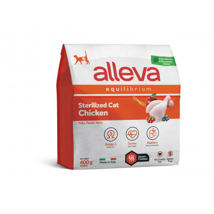 Корм Alleva Equilibrium Sterilized Cat Chicken для стерилизованных кошек, курица, 400 г