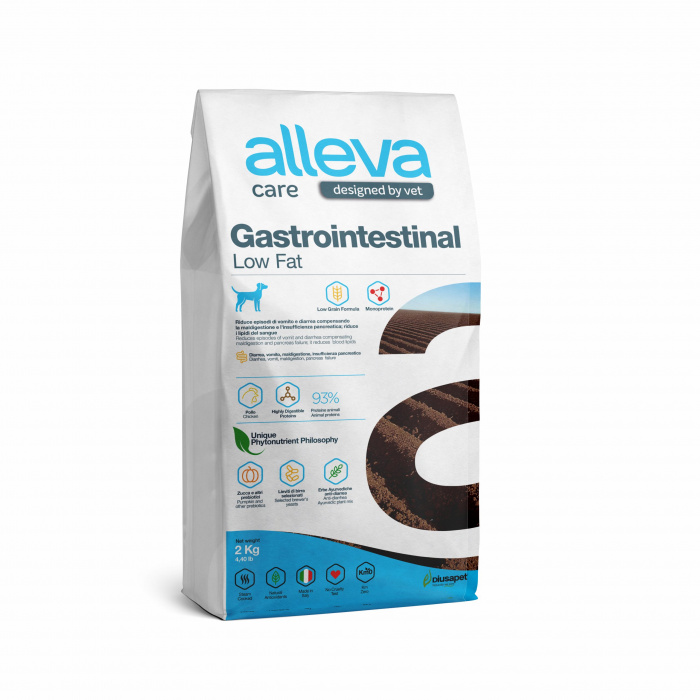 Корм Alleva Care Gastrointestinal Low Fat для собак, диетический, со сниженным уровнем жира, при заболеваниях желудочно-кишечного тракта, 2 кг