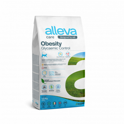 Корм Alleva Care Obesity Glycemic Control для кошек, диетический, контроль потребления глюкозы, 1.5 кг