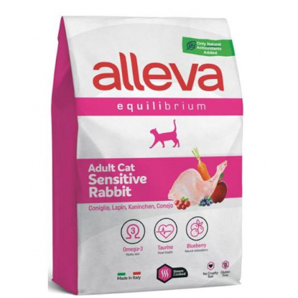 Корм Alleva Equilibrium Adult Cat Sensitive Rabbit для взрослых кошек, кролик, 10 кг