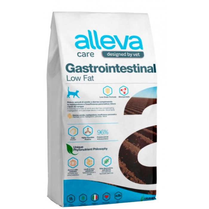 Корм Alleva Care Gastrointestinal Low Fat для кошек, диетический, со сниженным уровнем жира, при заболеваниях желудочно-кишечного тракта, 10 кг