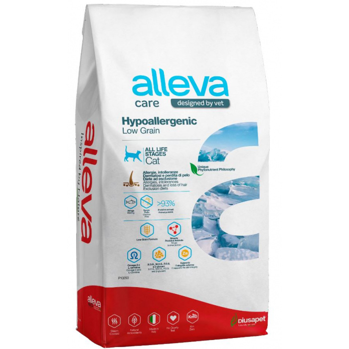 Корм Alleva Care Hypoallergenic Low Grain для кошек, гипоаллергенный, для снижения пищевой непереносимости, низкозерновой, 5 кг