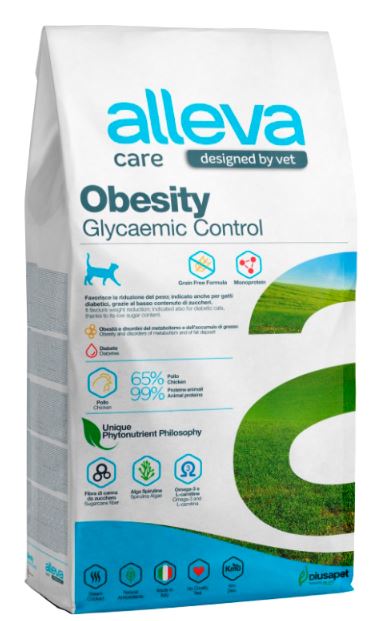 Корм Alleva Care Obesity Glycemic Control для кошек, диетический, контроль потребления глюкозы, 10 кг