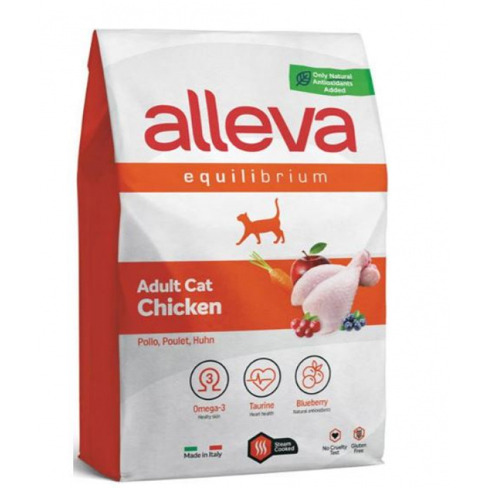 Корм Alleva Equilibrium Adult Cat Chicken для взрослых кошек, курица, 10 кг