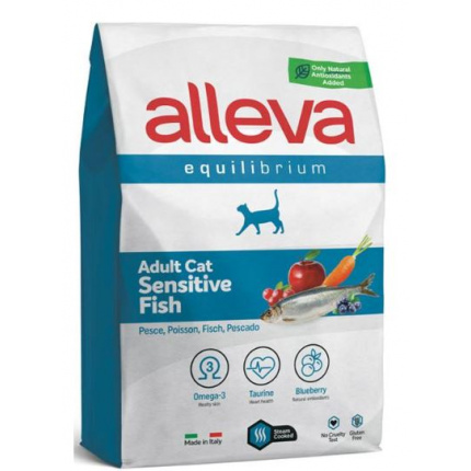 Корм Alleva Equilibrium Adult Cat Sensitive Fish для взрослых кошек, рыба, 10 кг