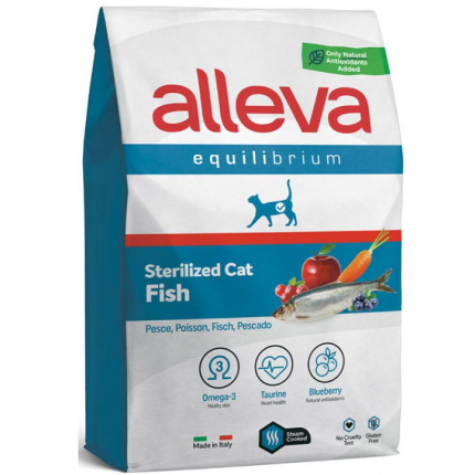 Корм Alleva Equilibrium Sterilized Cat Fish для стерилизованных кошек, рыба, 10 кг