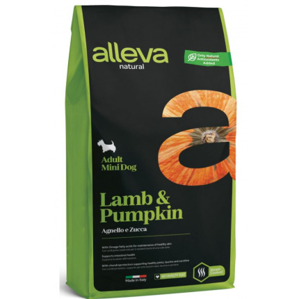 Корм Alleva Natural Adult Mini Lamb & Pumpkin для собак малых пород, ягненок и тыква, 12 кг