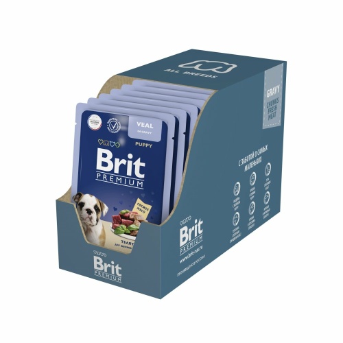 Корм Brit Premium Puppy Veal (в соусе) для щенков, с телятиной, 85 г