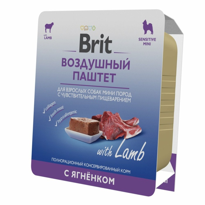 Корм Brit Sensitive Mini Lamb (паштет) для собак малых пород с чувствительным пищеварением, с ягненком, 100 г