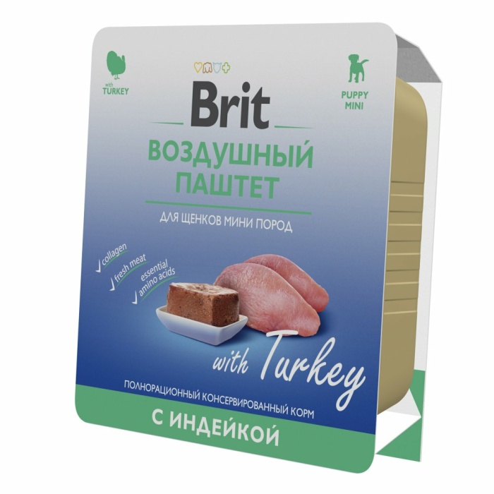 Корм Brit Puppy Mini Turkey (паштет) для щенков малых пород, с индейкой, 100 г