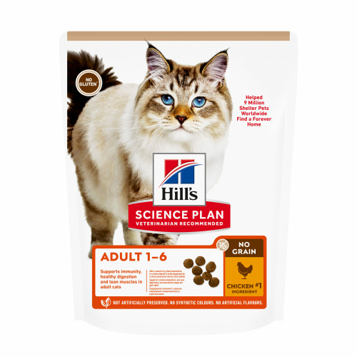 Сухой корм Hill's Science Plan No Grain, беззлаковый для взрослых кошек, с курицей, 300 г
