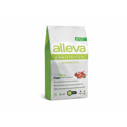 Корм Alleva Equilibrium Sensitive Puppy Mini & Medium Lamb для щенков малых и средних пород, беременных и кормящих сук, с ягненком, 2 кг