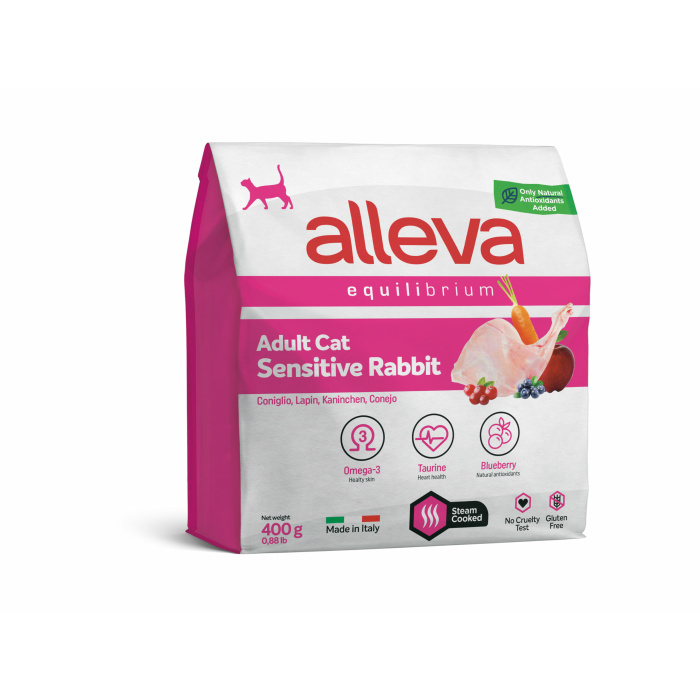 Корм Alleva Equilibrium Adult Cat Sensitive Rabbit для взрослых кошек, кролик, 400 г