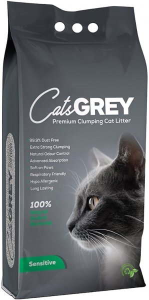 63611.jpg Наполнитель Cat's Grey Sensitive для чувствительных кошек, комкующийся, 10 кг