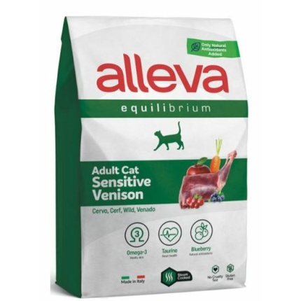 Корм Alleva Equilibrium Adult Cat Sensitive Venison для взрослых кошек, оленина, 10 кг