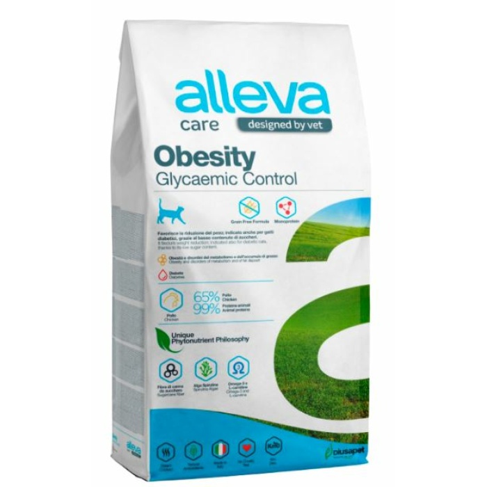Корм Alleva Care Obesity Glycemic Control для кошек, диетический, контроль потребления глюкозы, 10 кг