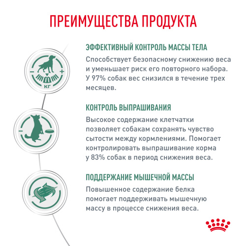 Royal Canin SATIETY WEIGHT MANAGEMENT корм ​​сухой для собак для снижения веса - 1,5 кг.